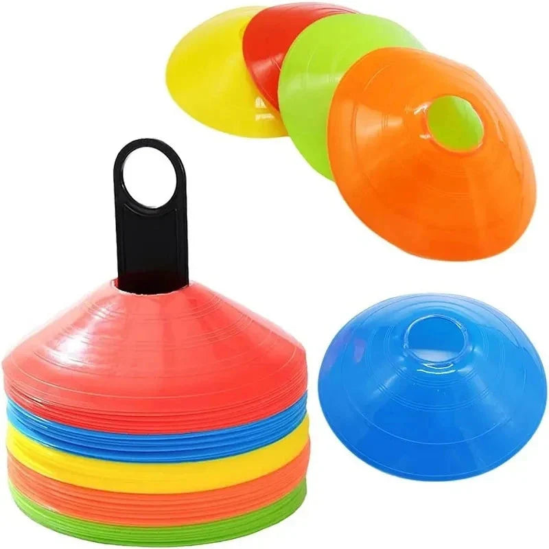 Football Training Cones – Set of 10 Durable Markers for Drills & Practice
