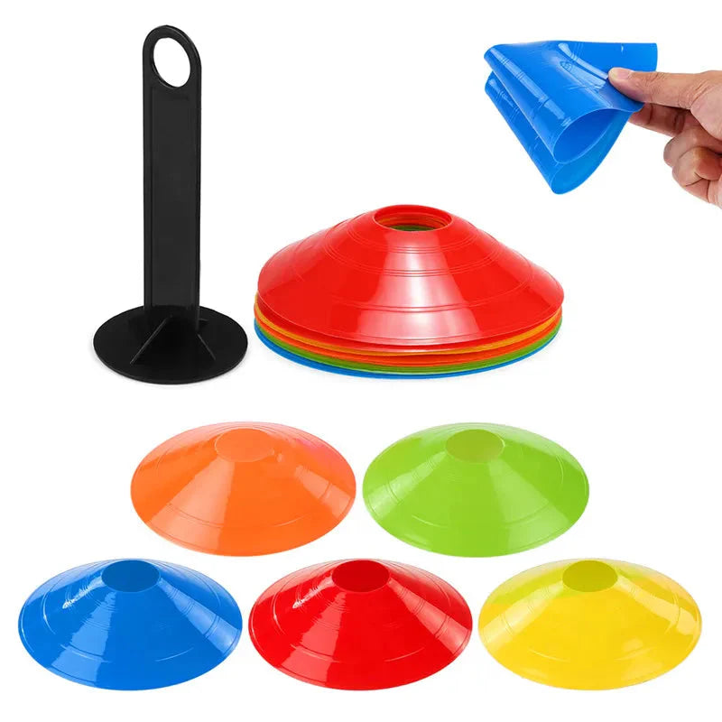 Football Training Cones – Set of 10 Durable Markers for Drills & Practice