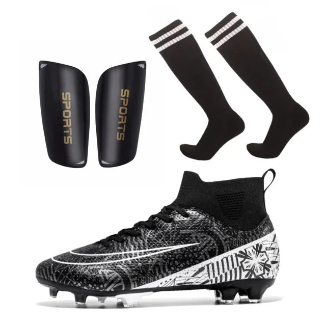 Professional Football Boots with Socks &amp; Shin Guards – Complete Match Kit