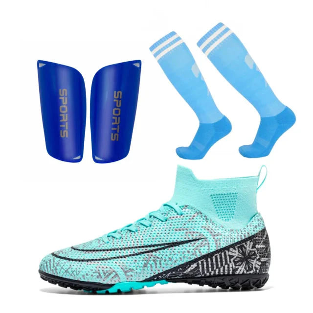 Professional Football Boots with Socks &amp; Shin Guards – Complete Match Kit
